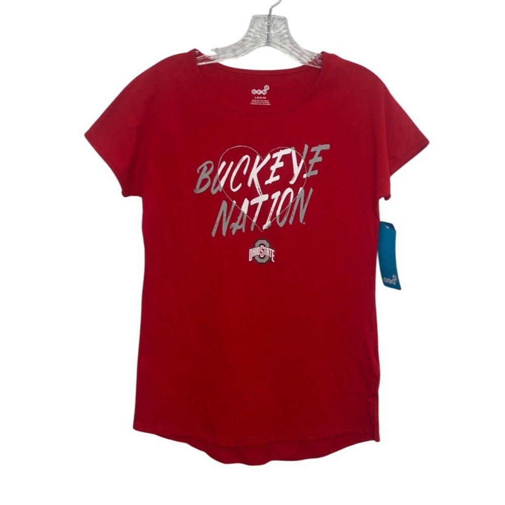 Ohio State Buckeyes Nation Graphic Tee Tshirt‎ Girls Large Red New